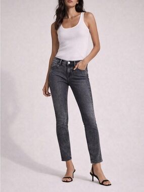 7 For All Mankind High Rise Skinny Jeans Grey Size 27 Stretch Denim